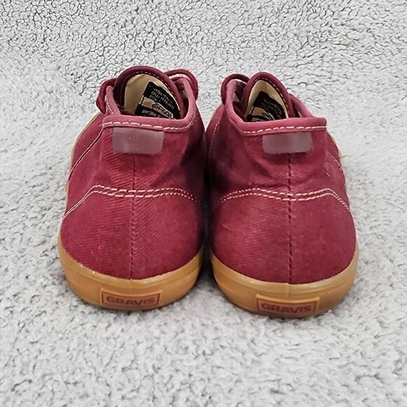Gravis Women's Booties Sz 8 Maroon Canvas Lace Up Casual Shoes Preppy - Picture 4 of 10